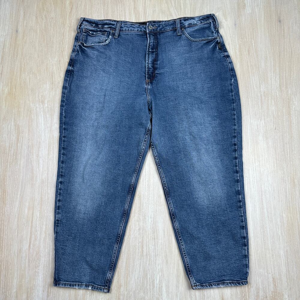 Silver Jeans High Rise Medium Wash Mom Jean Denim Classic Casual Plus 20 L27